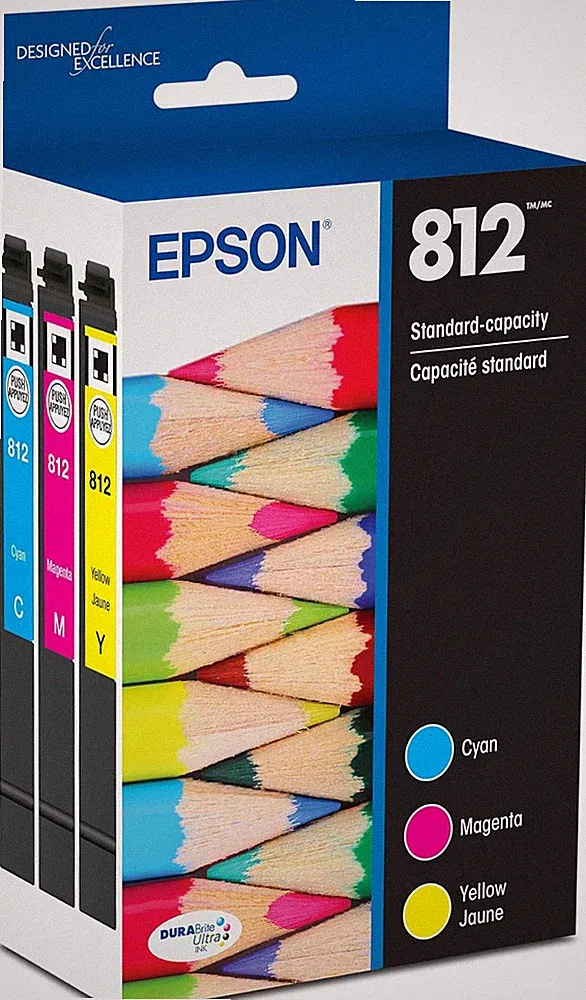 812 Durabrite Ultra Ink Standard Capacity Color Combo Pack (T812520-S) Works wit