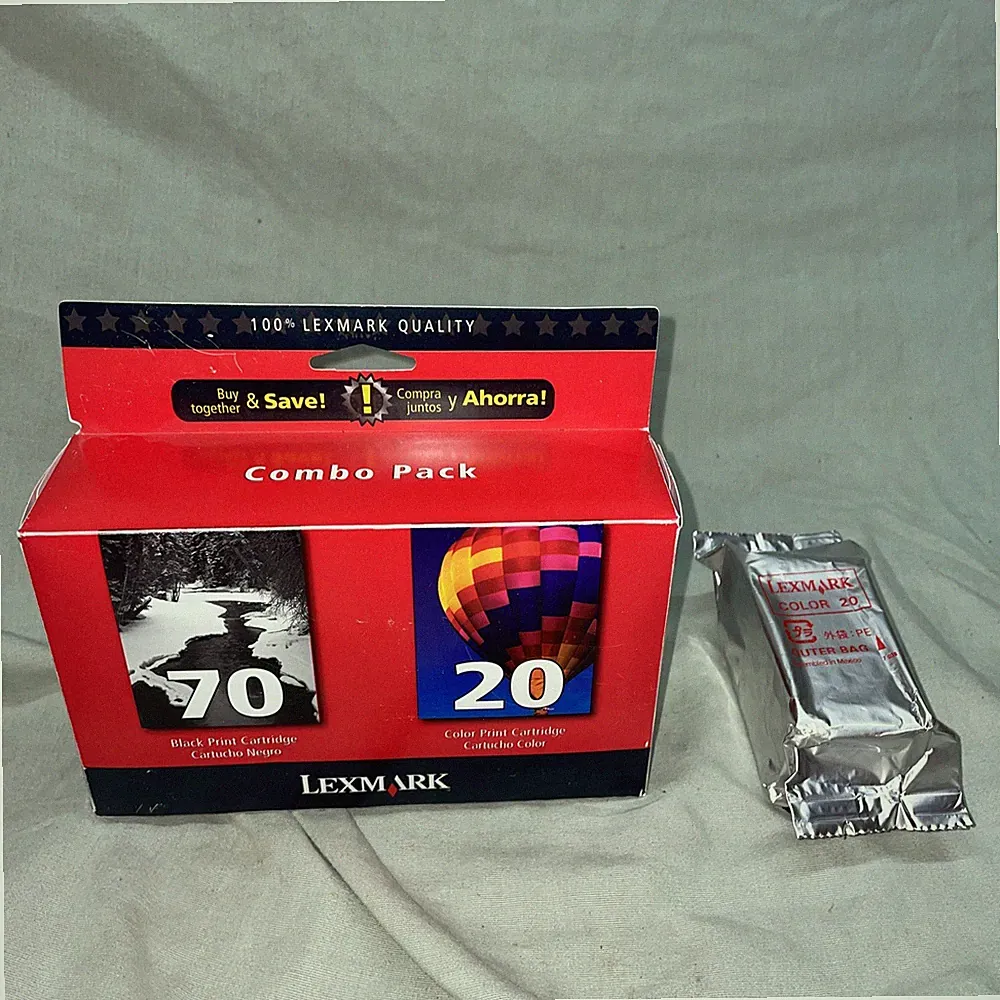 Lexmark #70 Black and #20 Color Print Cartridges Combo Pack Plus Extra Color