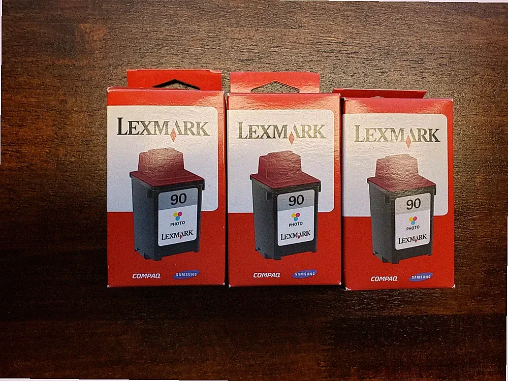 Lot of 3 Lexmark 90 Color Photo - New - Compaq Samsung Jetprinter
