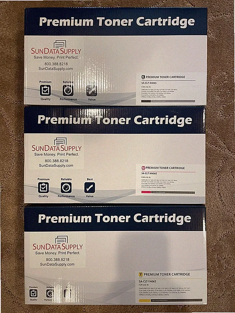 Lot of 3 Samsung compatible CLP/CLX model printer ink cartridges (NEW in box)