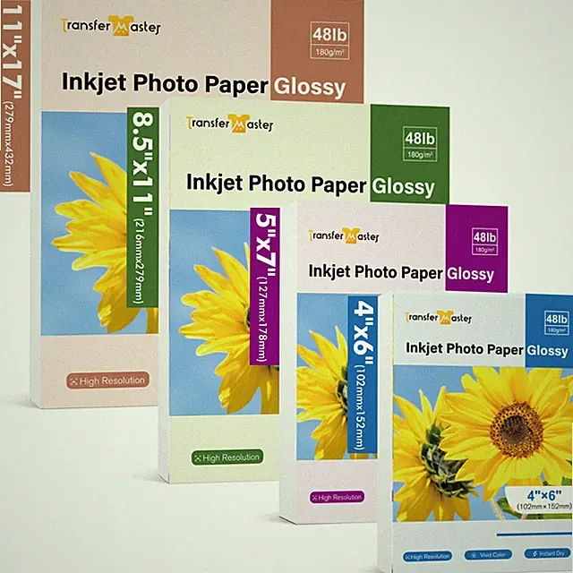 Lot Premium Glossy Photo Paper 8.5x11 5X7 11X17 for All Inkjet Printers 48lb